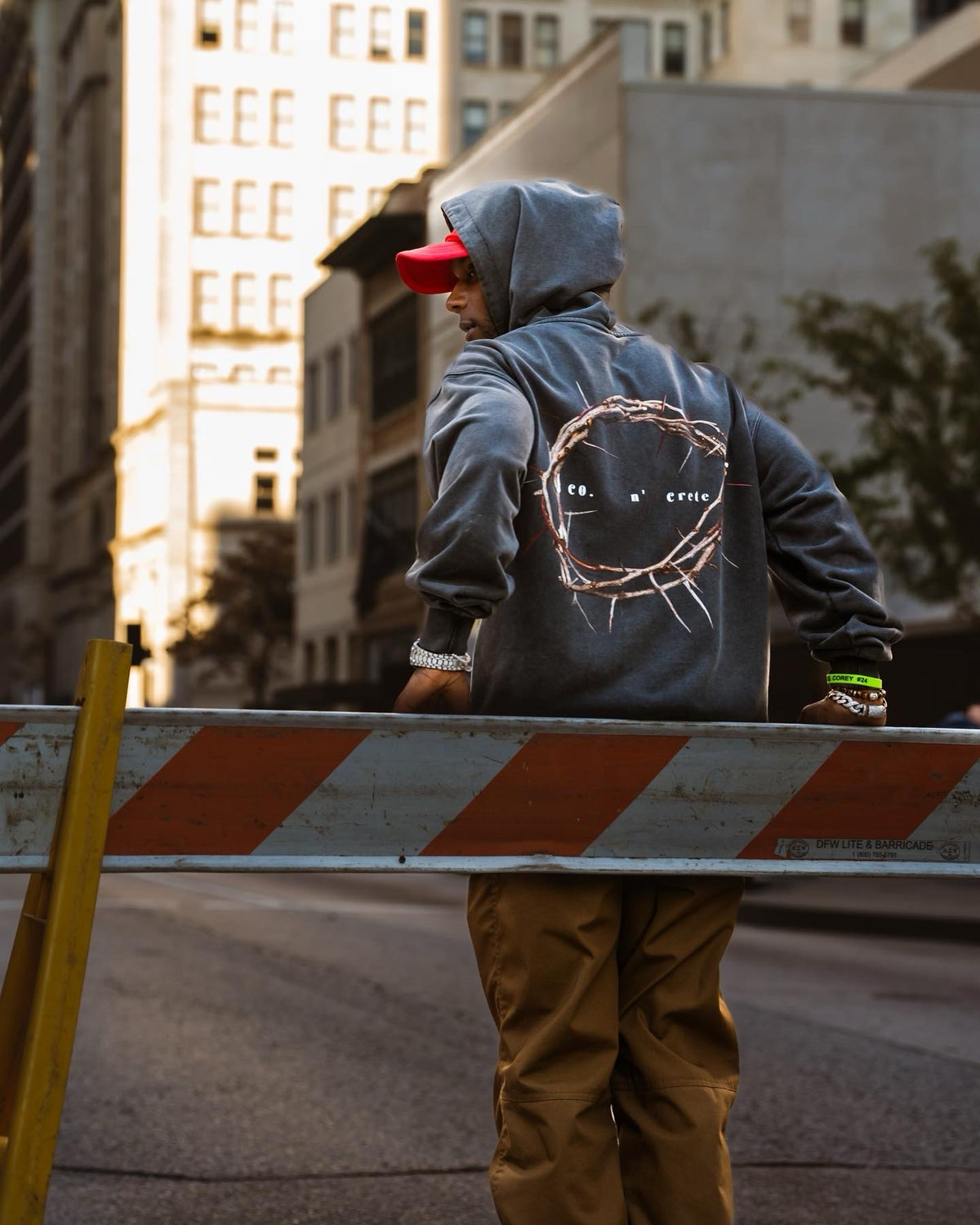 Premium Vintage Concrete Rose Pullover Hoodie