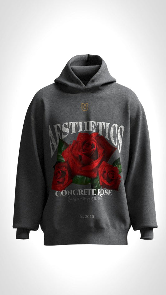 Premium Vintage Concrete Rose Pullover Hoodie